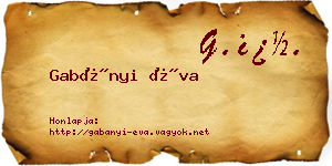 Gabányi Éva névjegykártya